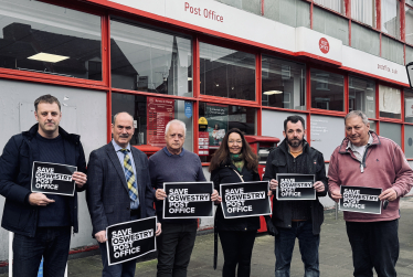 Oswestry area Councillors outside Post Office